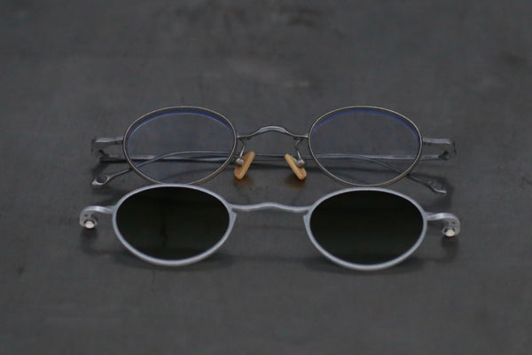 Rigards β titanium + magnesium aluminum alloy detachable handmade glasses RG1010ZC series collection RG-RG1010ZC-GTYTML retro titanium silver frame transparent green lens